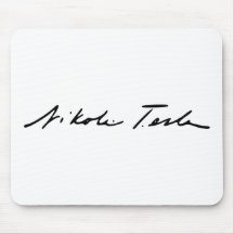 Signature of Electricity Genius Nikola Tesla Mouse Pads