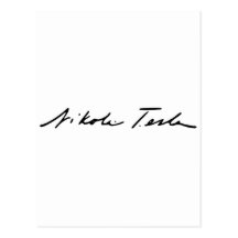 Signature of Electricity Genius Nikola Tesla Postcard
