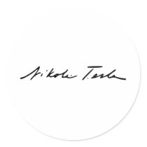 Signature of Electricity Genius Nikola Tesla Stickers