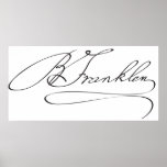 Signature of Founding Father Benjamin Franklin Posters