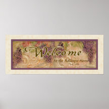 Signe bienvenu âgé de vignoble de raisin, Audrey J Posters