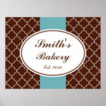 Signe d'affaires d'Aqua de chocolat Posters