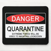 Signe de danger de quarantaine tapis de souris