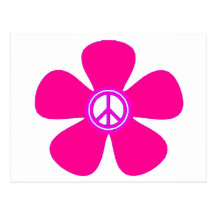 Signe de paix de flower power cartes postales