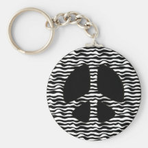 SIGNE DE PAIX D'IMPRESSION DE ZÈBRE PORTE-CLEF