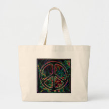 signe de paix psychédélique sacs