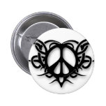 Signe de paix tribal de coeur badges avec agrafe