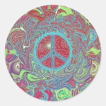 Signe de paix Trippy super psychédélique Autocollants