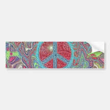 Signe de paix Trippy super psychédélique Adhésif Pour Voiture