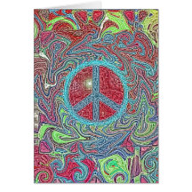 Signe de paix Trippy super psychédélique Carte De Vœux