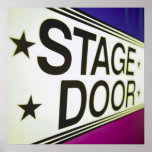 Signe de porte d'étape de théâtre poster