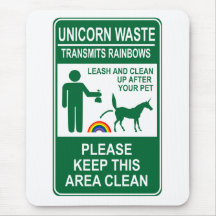Signe de rebut de licorne tapis de souris