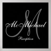 Signe de réception de mariage de monogramme et de  posters