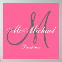 Signe de réception de mariage de monogramme et de  posters