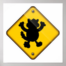 Signe fou de chat poster
