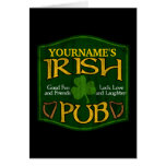 Signe irlandais personnalisé de Pub Carte De Vœux