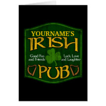 Signe irlandais personnalisé de Pub Carte De Vœux