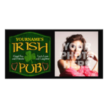 Signe irlandais personnalisé de Pub Carte Avec Photo