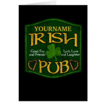 Signe irlandais personnalisé de Pub Cartes De Vœux