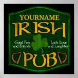 Signe irlandais personnalisé de Pub Posters