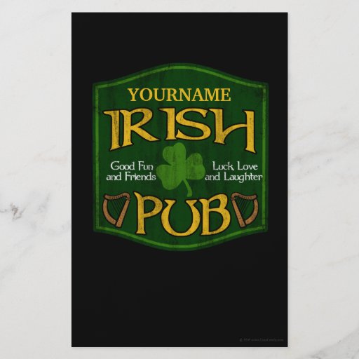 Signe irlandais personnalisé de Pub Prospectus En Couleur