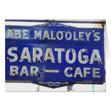 Signe vintage de restaurant de Saratoga, Terre Hau Cartes De Vœux