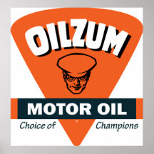 Signe vintage d'huile de moteur d'Oilzum Posters