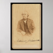 Signed Card of Future President Johnson 1860 Poster
