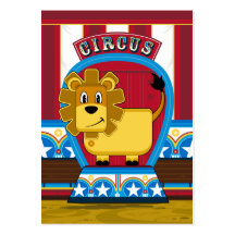 Signet mignon de lion de cirque cartes de visite personnelles