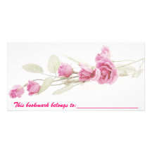 Signet romantique de rose rouge cartes de vœux avec photo