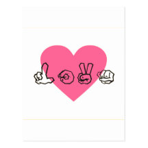 Signing Love Post Cards