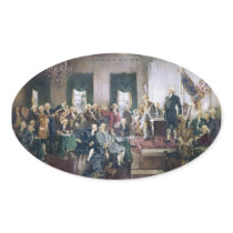 Signing of the Constitution by Howard C. Christy Oval Sticker