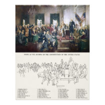 Signing of the Constitution with People Identified Photo Art