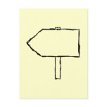 Signpost Arrow. Black and Cream. Postcards