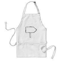 Signpost Arrow. Black and White. Apron