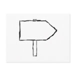 Signpost Arrow. Black and White. Postcards