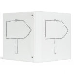 Signpost Arrow. Gray and White. Vinyl Binders
