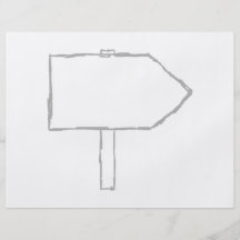 Signpost Arrow. Grey and White. Custom Flyer