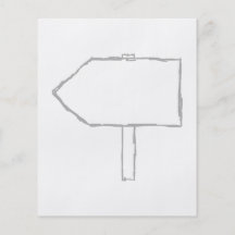Signpost Arrow. Grey and White. Flyer