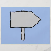 Signpost Arrow. Grey, Black and Blue. Full Color Flyer