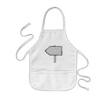 Signpost Arrow. Grey, Black and White. Apron