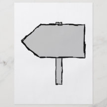 Signpost Arrow. Grey, Black and White. Flyer