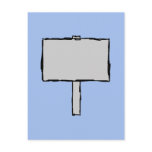 Signpost Notice Illustration. Blue. Postcard