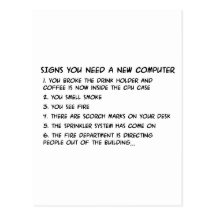 Signs you need a new computer 3 postcard