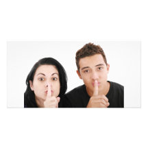 Silence please photo greeting card