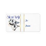 Silent Night Baby Goats Christmas Gift Tag Sticker labels