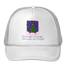 Silent Night Christmas Carol T-shirts, Apparel Trucker Hat