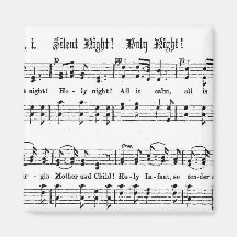 SILENT NIGHT HOLY NIGHT SHEET MUSIC CHRISTMAS SONG MAGNETS