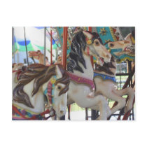 Silent Prancers Carousel Horse Photo Postcard
