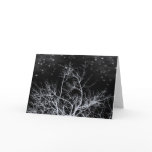 silent winter night tree and snow card